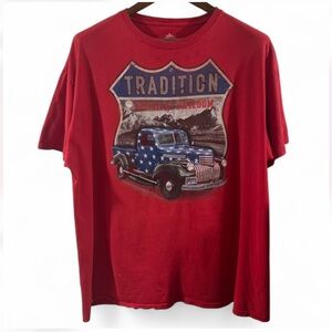 VTG Men’s Patriotic Freedom Red Graphic T-Shirt Size XL